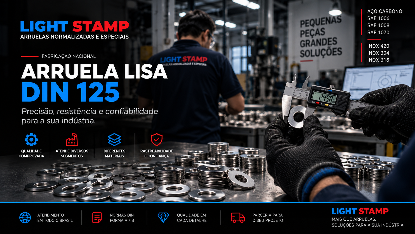 Arruela Lisa DIN 125 — Light Stamp