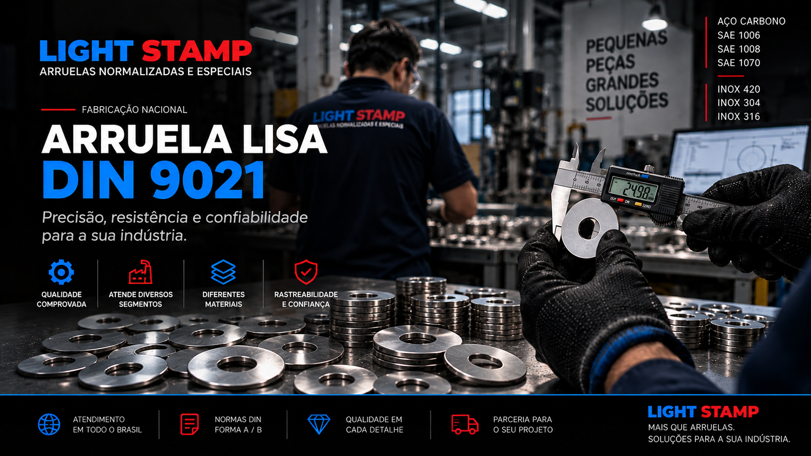 Arruela Lisa DIN 9021 — Light Stamp