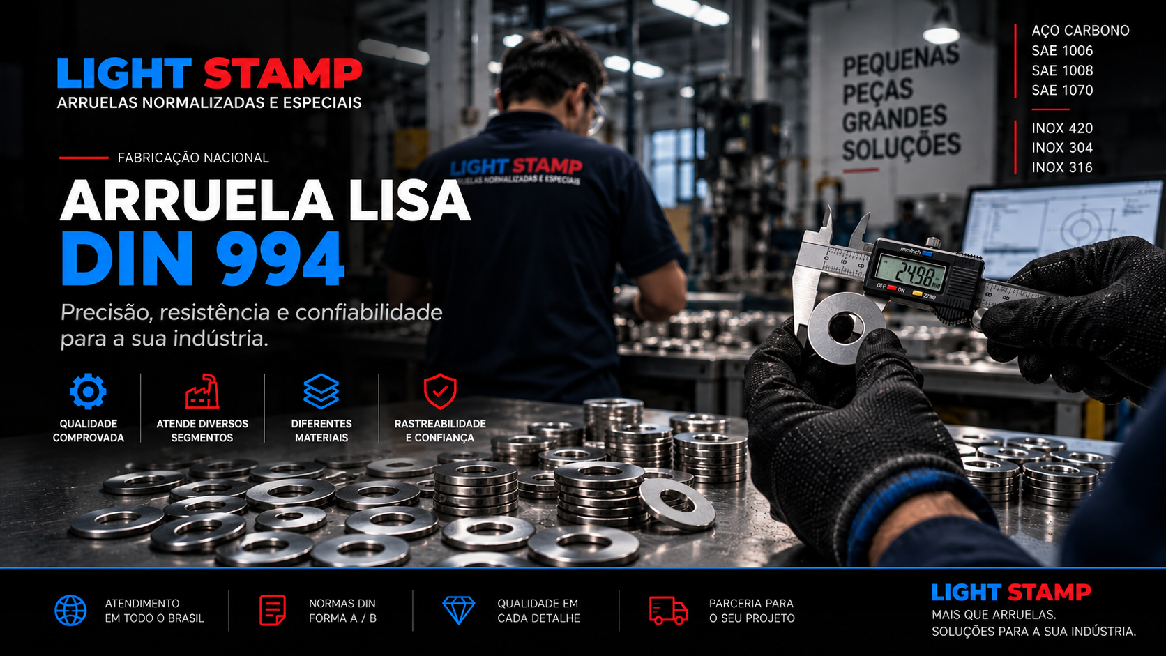 Arruela Lisa DIN 994 — Light Stamp