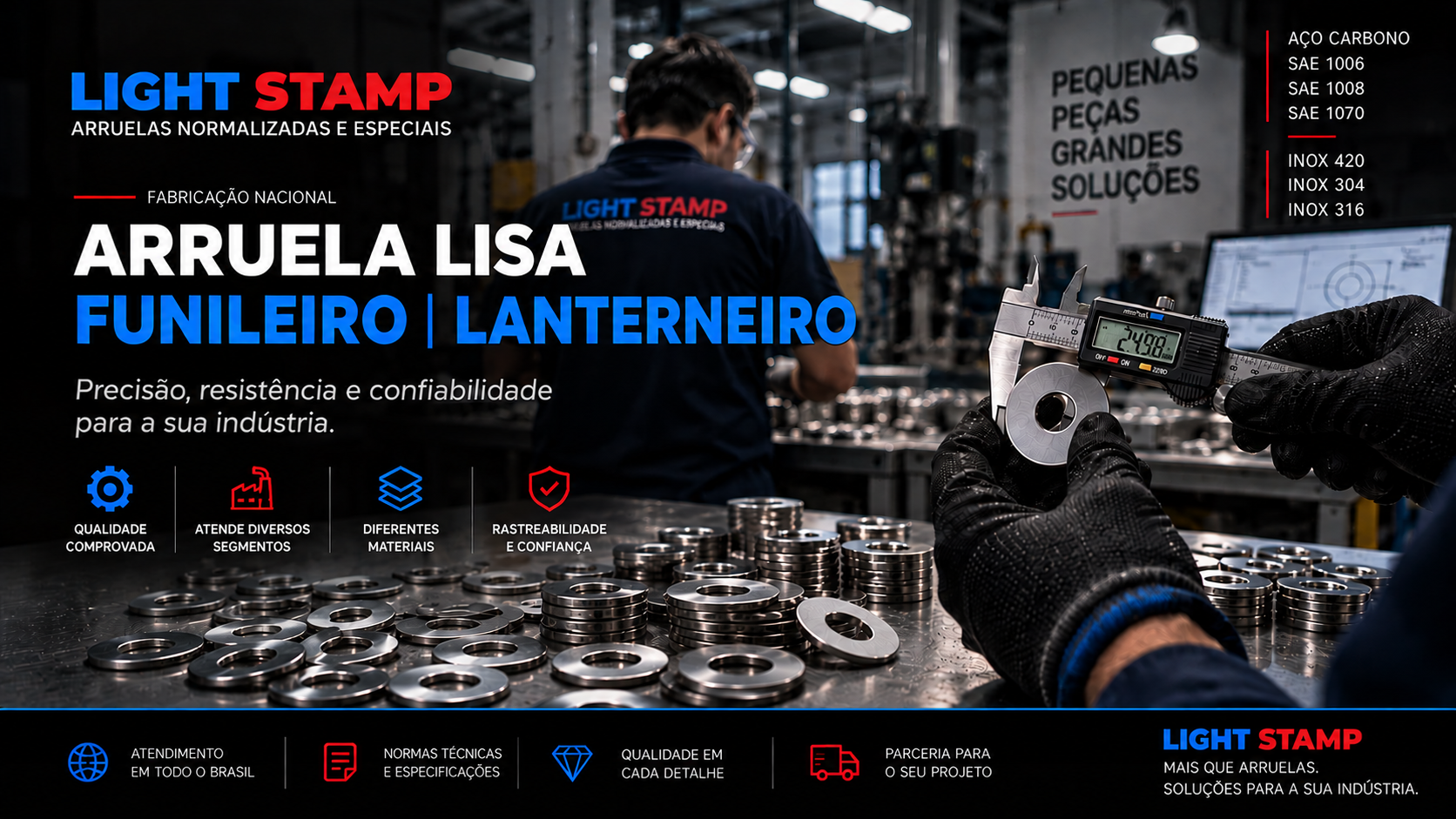 Arruela Lisa Funileiro — Light Stamp