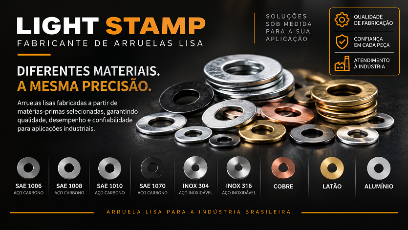 Fabricação de arruelas lisas normalizadas Light Stamp